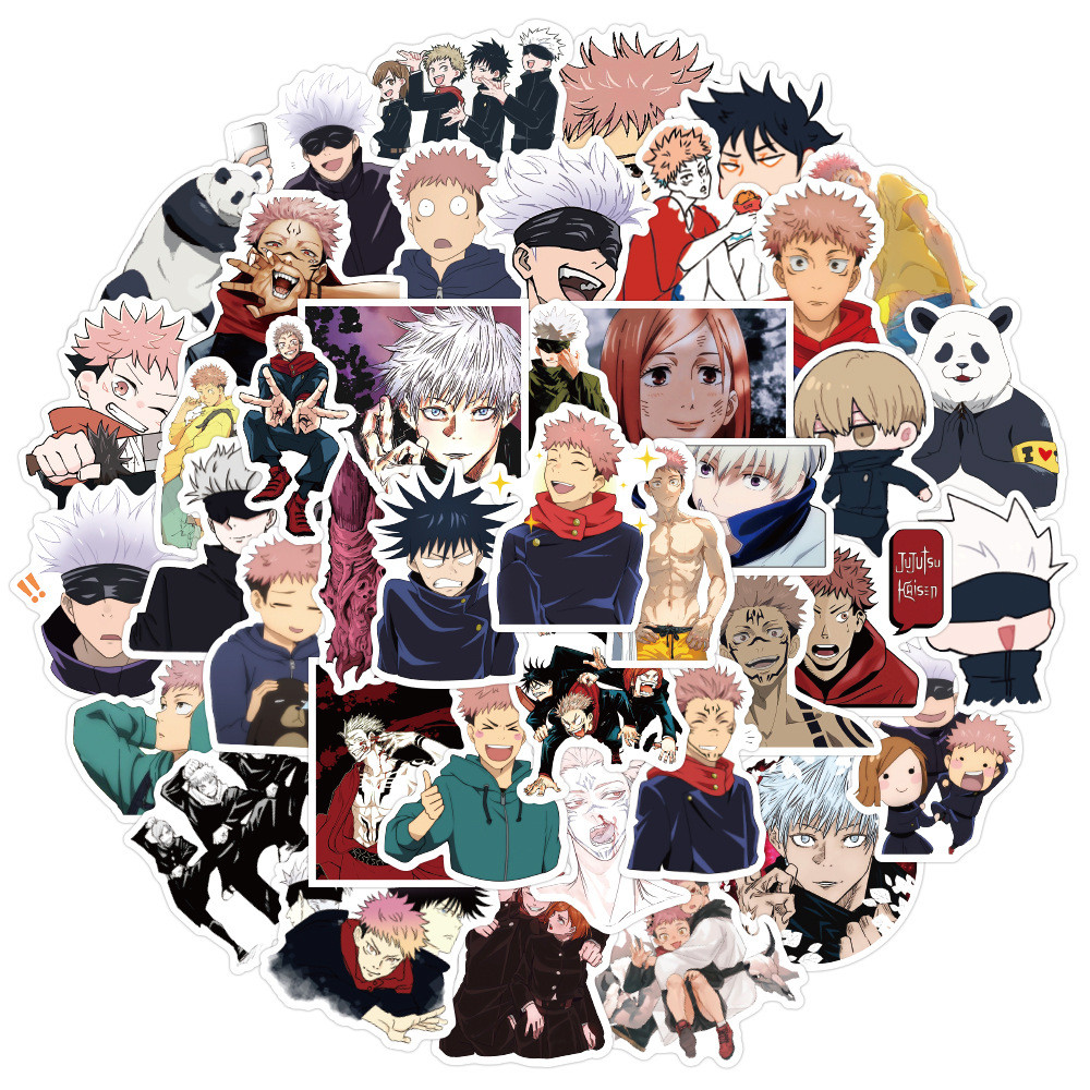 50Pcs Jujutsu Kaisen Anime Graffiti Stickers Laptop Skateboard Waterproof Stickers
