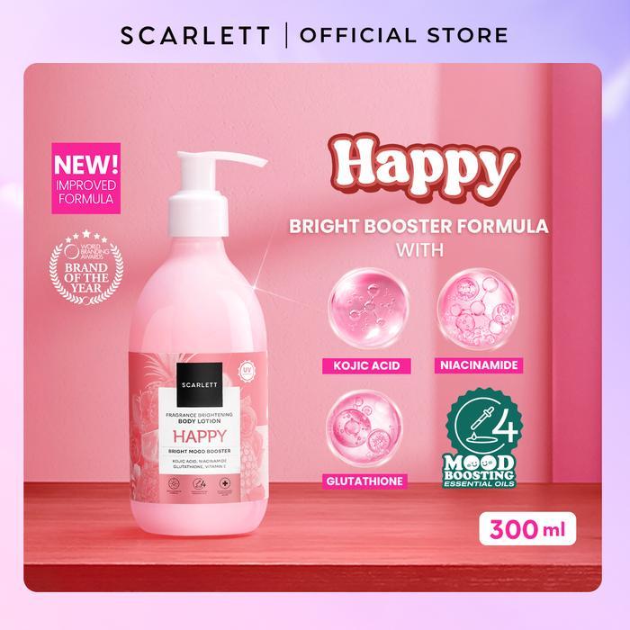 75r2- Scarlett Whitening New Fragrance Brightening Body Lotion Bright Mood Booster Happy