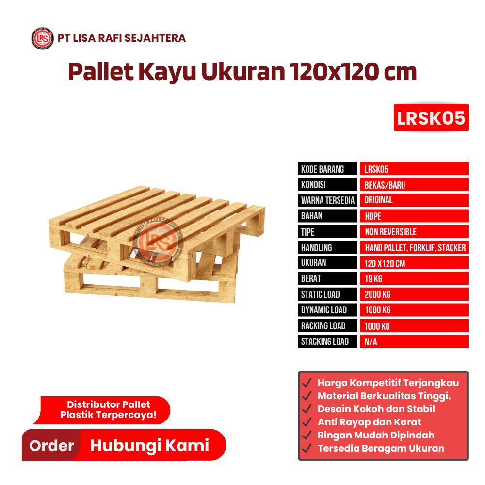 Pallet Kayu Bekas/Baru Ukuran 120x120 cm - LRSK05