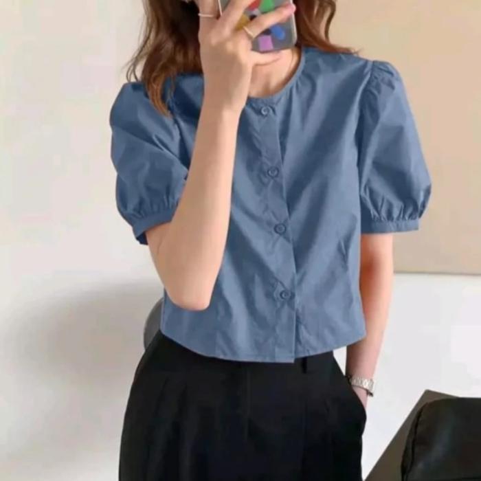 Blouse Baju Atasan Wanita Kerja Style Korea Baju Natal Baju Imlek Merah