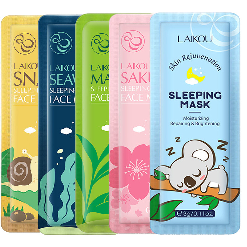 Laikou 5 Pcs Moisturizing Facial Mask Anti Wrinkle Hydrating Face Sleeping Mask Brightening Night