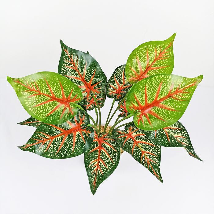 jwwi- Unico Pot Bunga Daun Keladi Plastik Tanaman Hias Artificial Daun Talas Kering Dekorasi