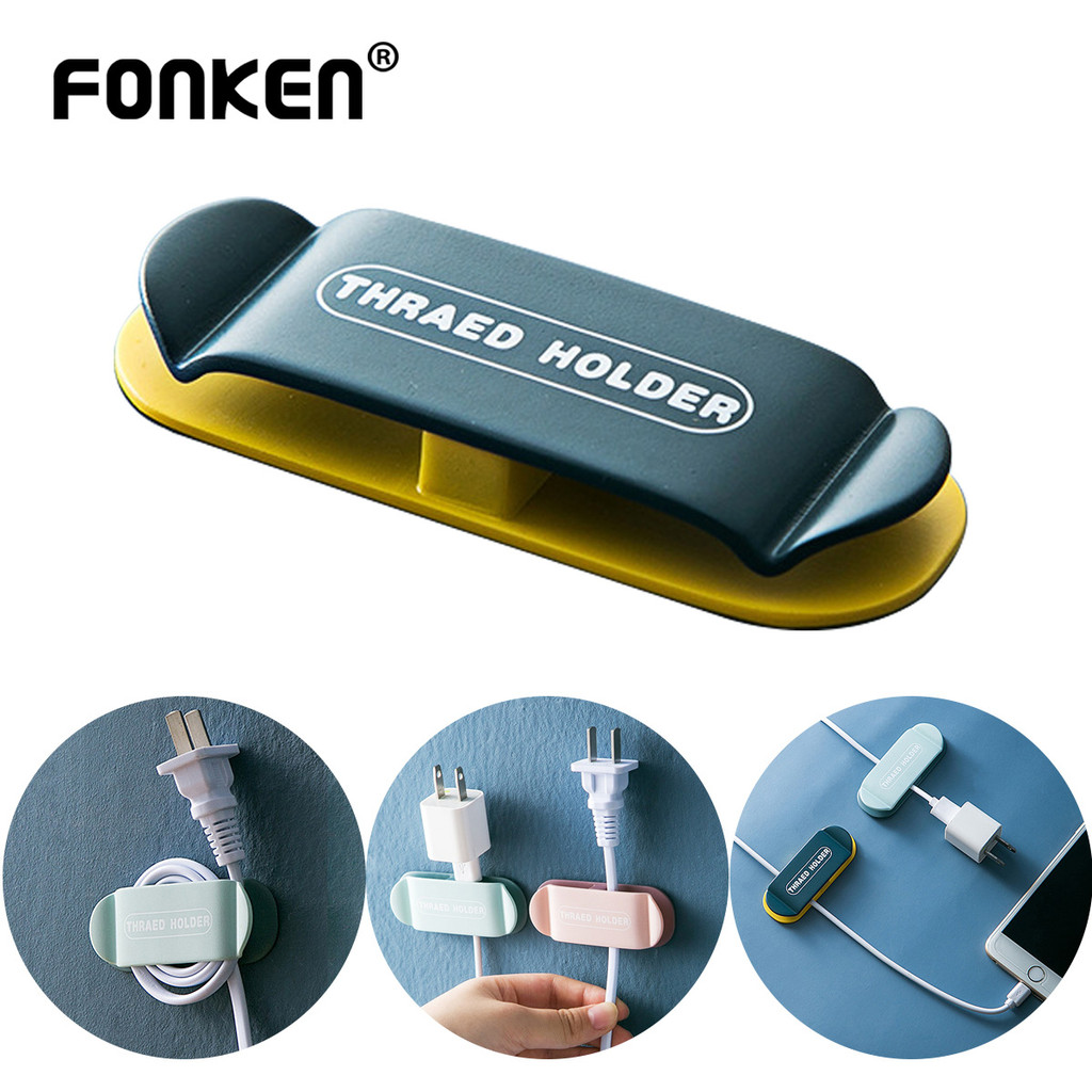 FONKEN FM831 Househeld Cable Holder Power Wall Power Cable Organizer Clips Plug Cable Winder Electri