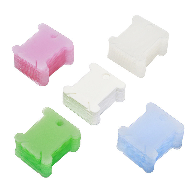 Plastic Floss Bobbins With Floss Bobbin Winder Cross-Stitch Card Thread Holder DIY Embroidery Floss 