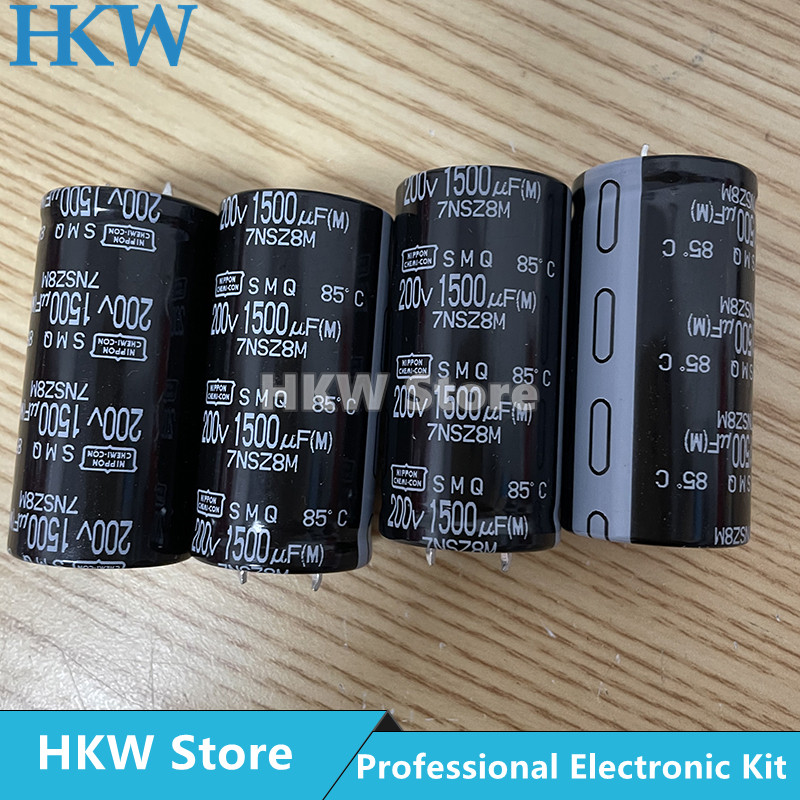 2pcs/lot 1500UF 200V 25*50mm NIPPON CHEMI CON Aluminum Electrolytic Capacitor 1500UF200V 200V1500UF 