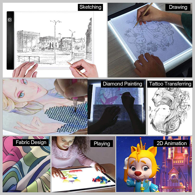 2022 A3 A4 A5 ultra thin LED Drawing Digital Graphics Pad USB LED Light pad drawing tablet Electroni