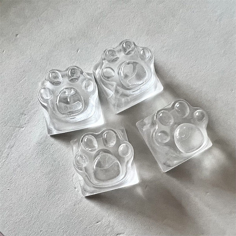 Cat Paw Clear Resin Keycap Mechanical Keyboard Computer Camer Backlit RGB Tiffany Transparent DIY Ch