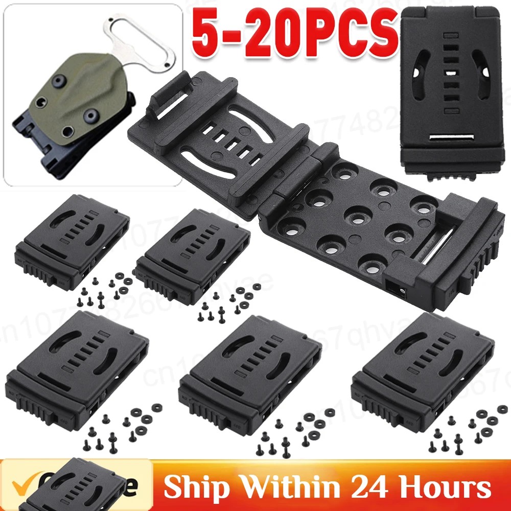 5-20Pcs K Sheath Kydex Waist Belt Clip Hunting Knife Scabbard Kit Tek Lok Belt Clamp Belt Mag Gun