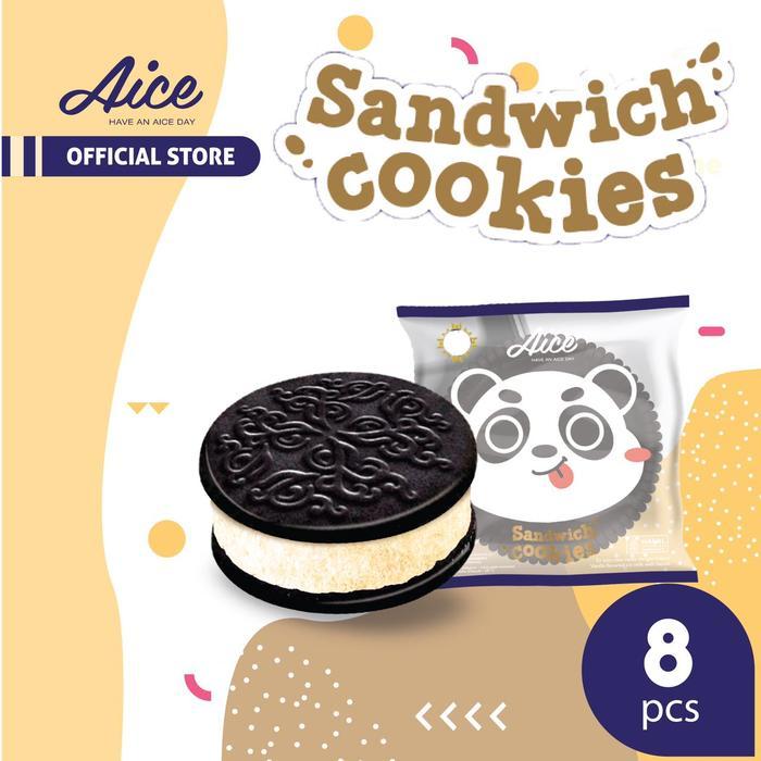 AICE Ice Cream Sandwich Cookies Panda 45ml Es Krim isi 8 pcs eskrim