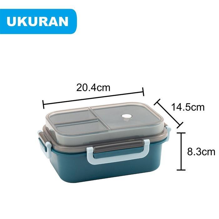 Set Kotak Makan Dan Tas Bekal Sekolah Kerja - Lunch Box Set Tas Bekal Botol Minum Bekal Makan Siang