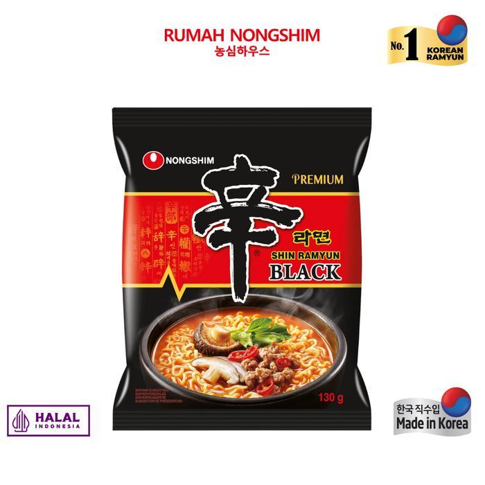 0slt- Nongshim Shin Ramyun Black 130 Gram Ramyun Premium Halal & Asli Dari Korea