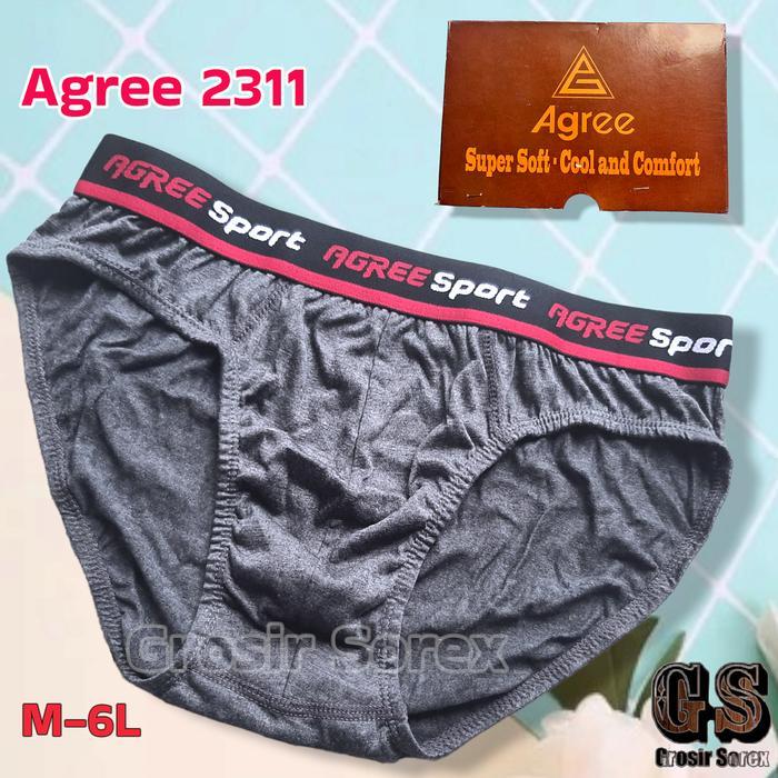 Re0H- Agree Sport 2311 Celana Dalam Pria Dewasa Jumbo Bahan Katun Lembut Motif Karet Boxer 1 Box Isi