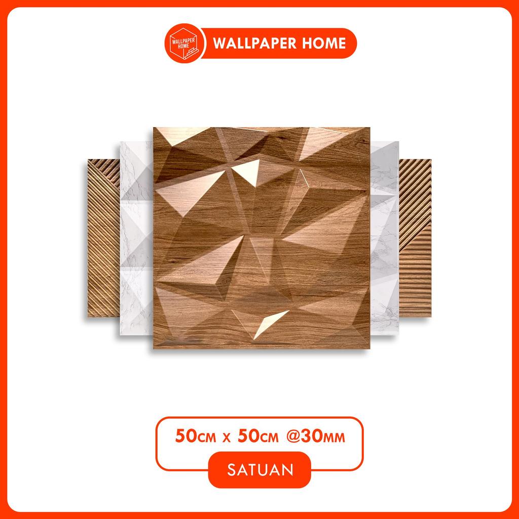 WALLPANEL PVC CORAK PVC WALLPANEL BACKGROUND STICKER 50 CM X 50 CM ANTI AIR MOTIF GEOMETRIS