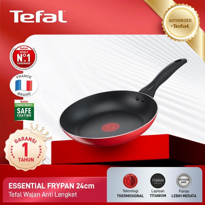 Tefal Essential Frypan 24 cm - Wajan Anti Lengket dengan Teknologi Thermosignal & Lapisan Titanium