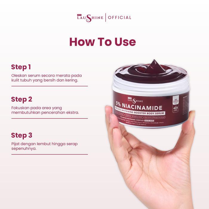 07f1- Laushine - Seserahan Package - Body Serum + Body Lotion Pump + Ruby Glow 4% Alpha