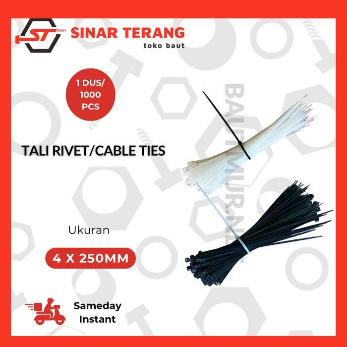 sc8h- Kabel Ties Tali Ripet 4X250Mm Pengikat Kabel 25Cm Putih