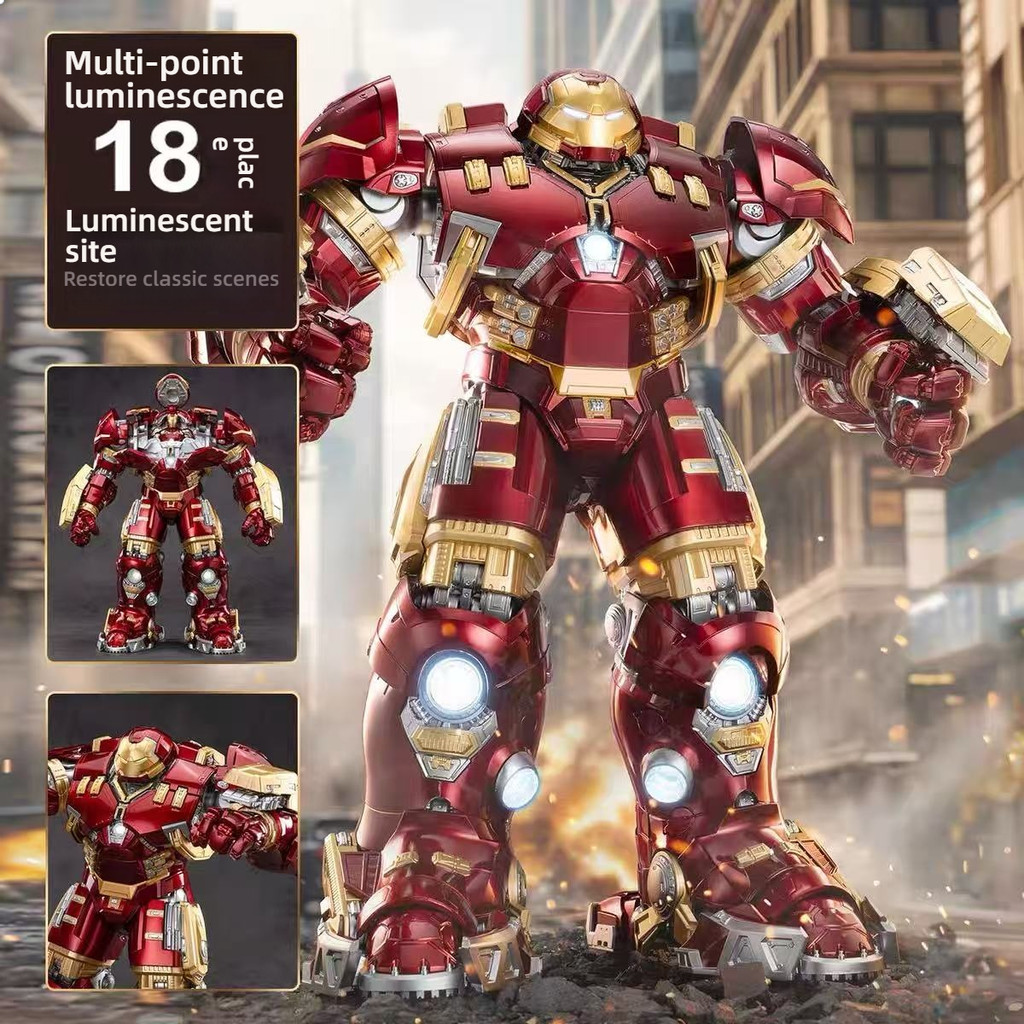 ZD Original Toys Iron Man MK44 Mark 44 Hulkbuster 40cm Scale Collectible LED Articulated Assembled