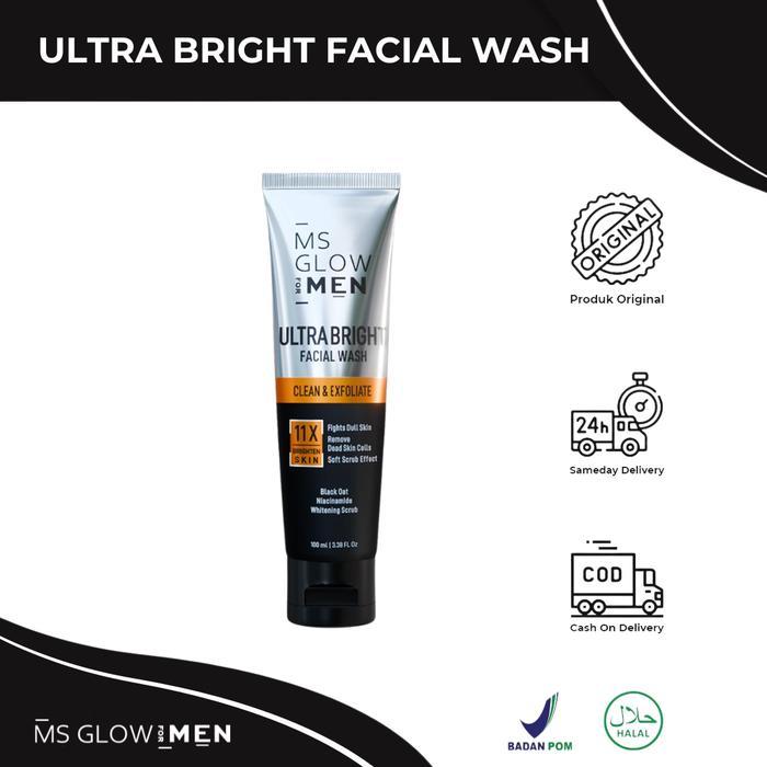 z3kl- Ms Glow Facial Wash Men New Series - Wajah, Muka Untuk Pria - Skincare Original By