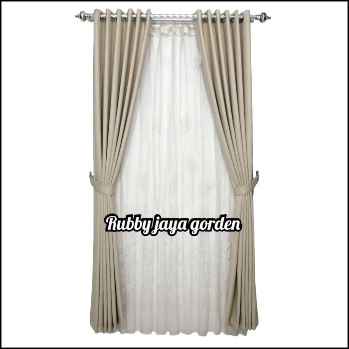 Gorden Polos Blackout Import Gorden Pintu Gorden Jendela Minimalis Kain Tali Coklat Kain Jendela