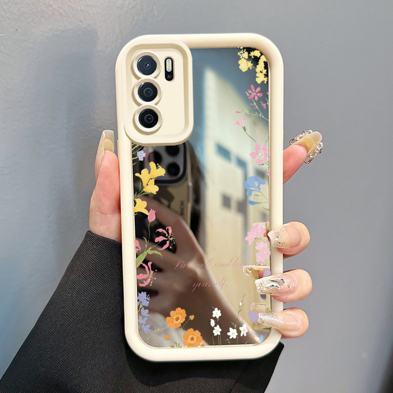 Casing Hp OPPO A16 OPPO A16s OPPO A54s Case HP Casing pola Bunga sekitar Kasing cermin Cesing Siliko