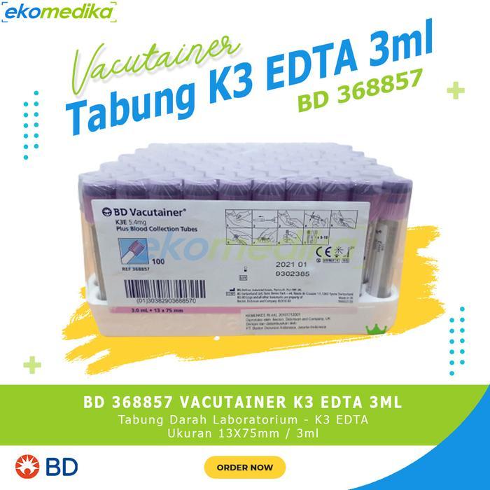 Bd 368857 Tabung Vacutainer K3 Edta 13X75 3Ml Isi 100