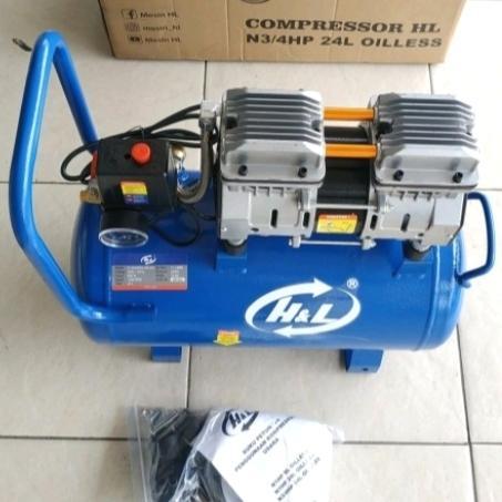 Ready Ya Kompresor Angin Listrik 3/4 Hp 24 L Oilless Oiless Tanpa Oli Hnl Hl