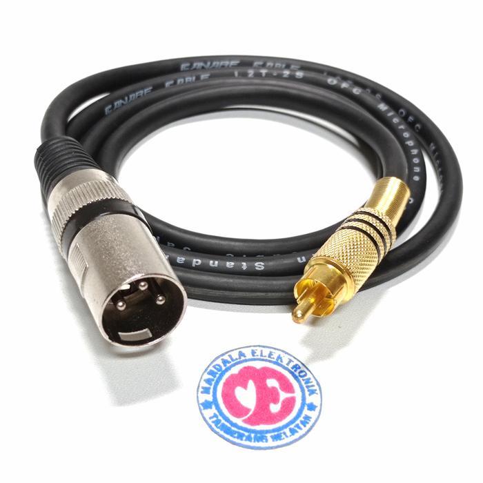 Kabel jack xlr male 3pin to jack audio rca male 5m