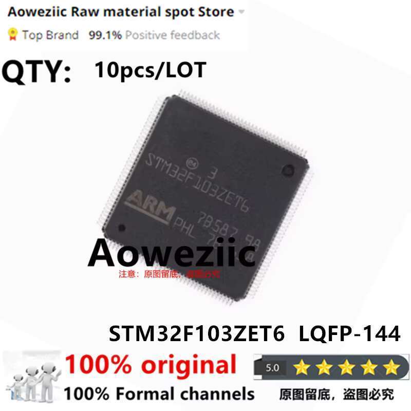 Aoweziic 2023+ 100% New Imported Original Stm32F103Zet6 Lqfp-144 32-Bit Microcontroller Mcu