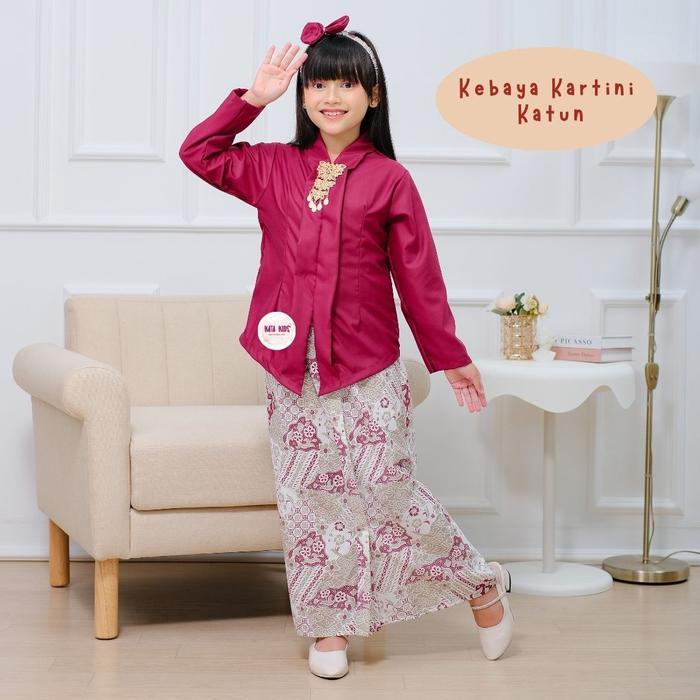 Kata Kids Kebaya Kartini Anak Katun Panjang/Setelan Kebaya Anak