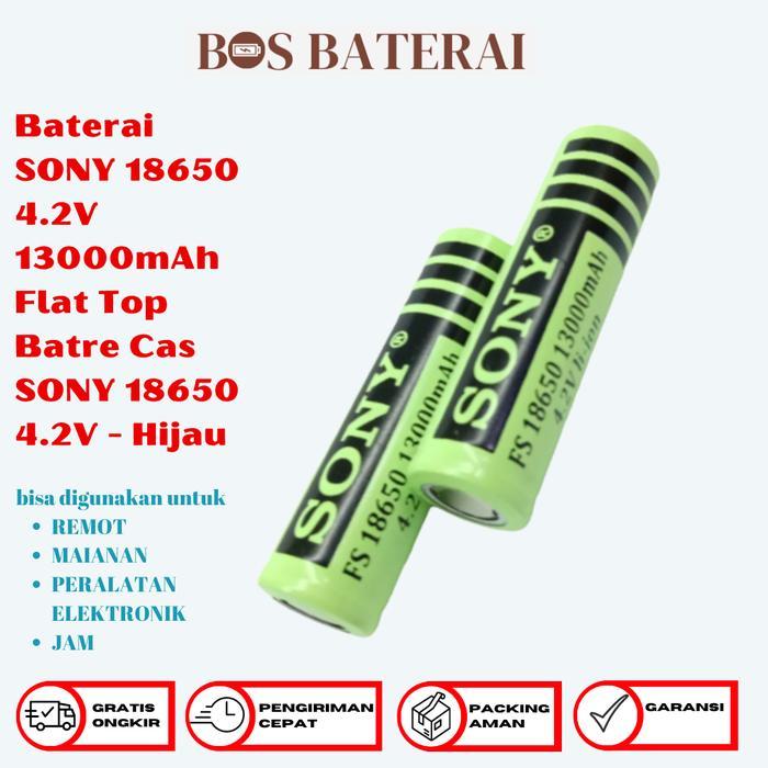 New Baterai SONY 18650 4.2V 13000mAh Flat Top Batre Cas SONY 18650 4.2V