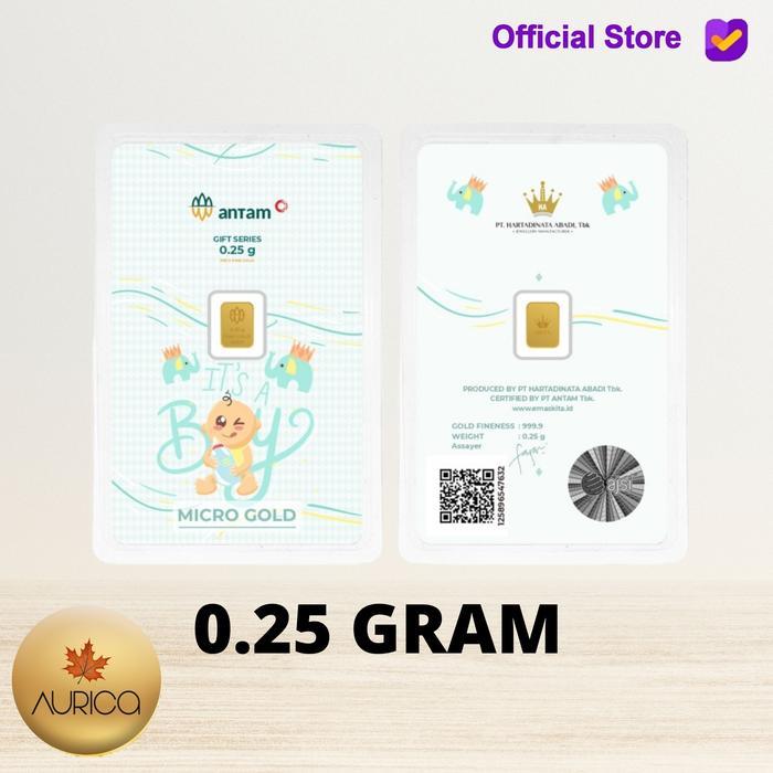 Logam Mulia Micro Gold Antam Hartadinata 0.25 Gram Baby Boy Series 2