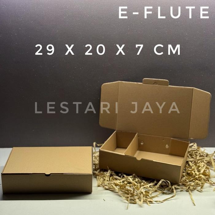 (5 PCS) Box Kardus E-Flute Coklat Untuk Packaging Olshop Hampers Snack Box Nasi Catering Sekat