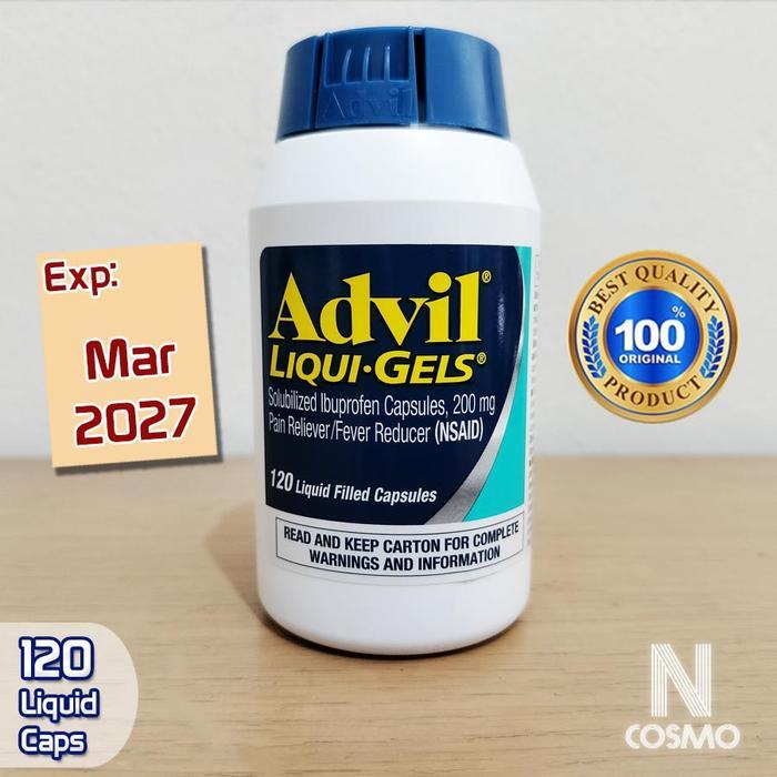 Ready Advil Liqui Gels Ibuprofen 200 Mg 120 Liquid Gel Capsules Pereda Nyeri Dan Demam Advil Liquid