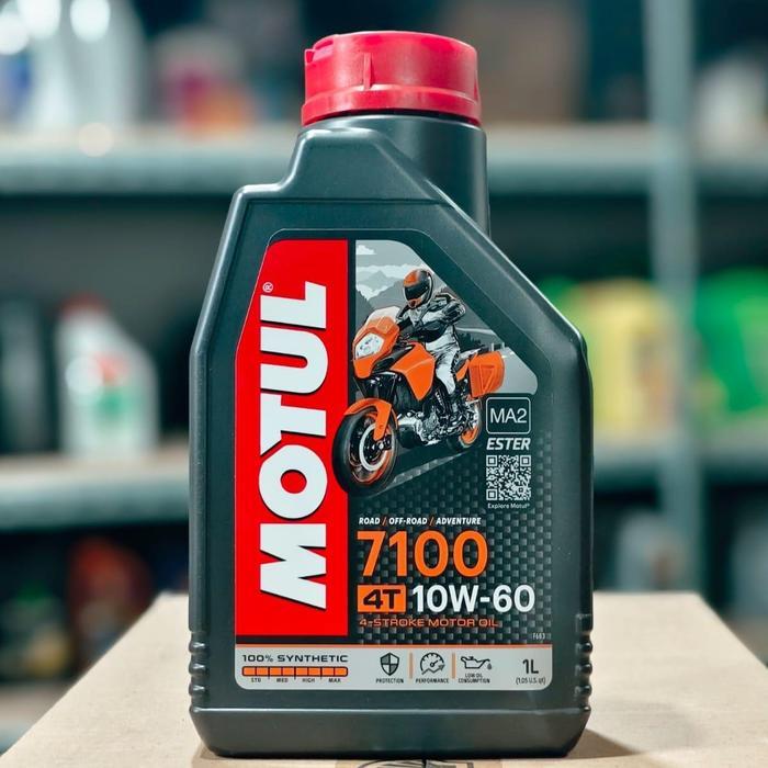 5h7n- Oli Motul 7100 4T 10W60 1 Liter - Oli Mesin Sintetik Ester Untuk Motor Sepeda Motor