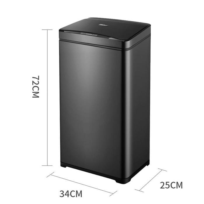 Tempat Sampah Stainless Hitam Sensor Bin Gerak Smart Trash Otomatis Original