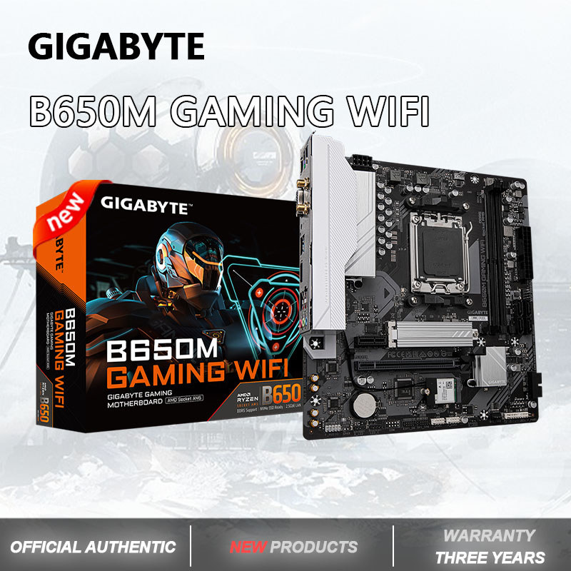 GIGABYTE New B650M GAMING WIFI Motherboard 2.5G AM5 PC Gamer Micro-ATX AMD B650 DDR5 6400 MHz M.2 US