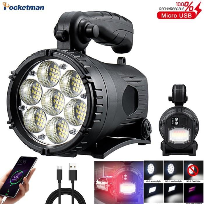 High Power Dual Light Led Searchlight Rechargeable Power Bank