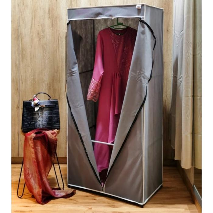 Nine Box Lemari Furniture Pakaian Penyimpanan Gantung Gamis Khimar Dengan Pipa Besi Dan Sarung Pvc