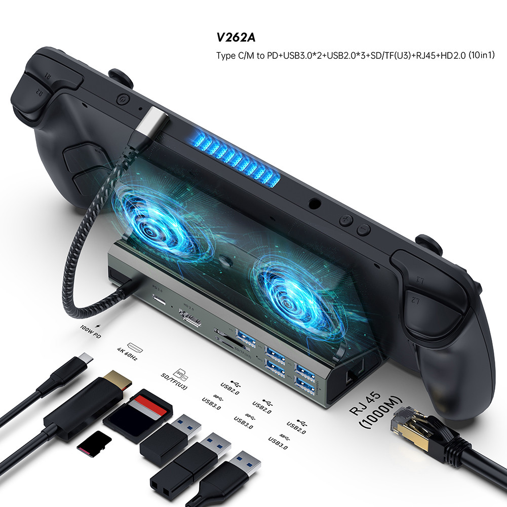 Docking Station Hdmi-Compatible Hub Holder Dock 4K 60Hz Usb Hub Gigabit Ethernet 1000Mbps Type C Usb