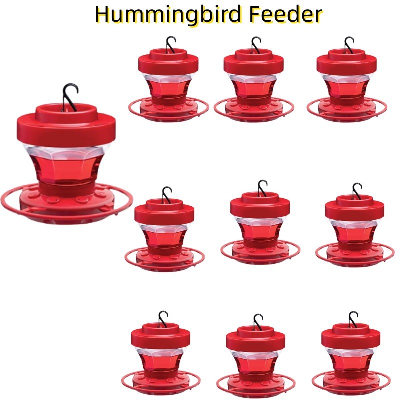 Hummingbird Feeder with 8 Feeding Hanging Bird Feeder Ant and Bee Proof Flower Shape Hummingbird