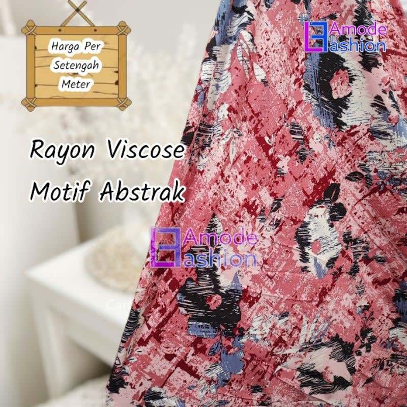 Kain Rayon Viscose Motif Abstrak