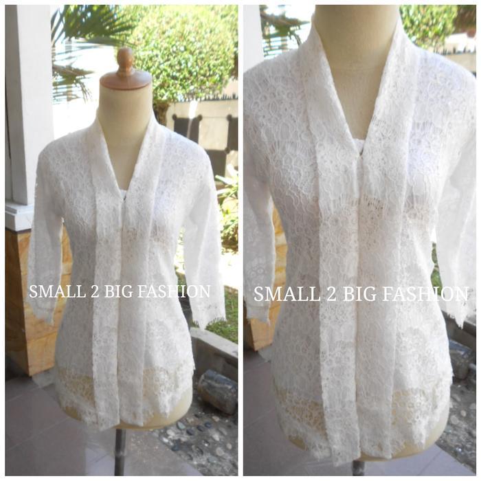[Voucher] kebaya putih brokat / kebaya brukat putih / kebaya wisuda modern