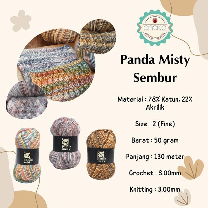 KATALOG - Benang Rajut Katun Panda Misty Sembur / Semprot Wol