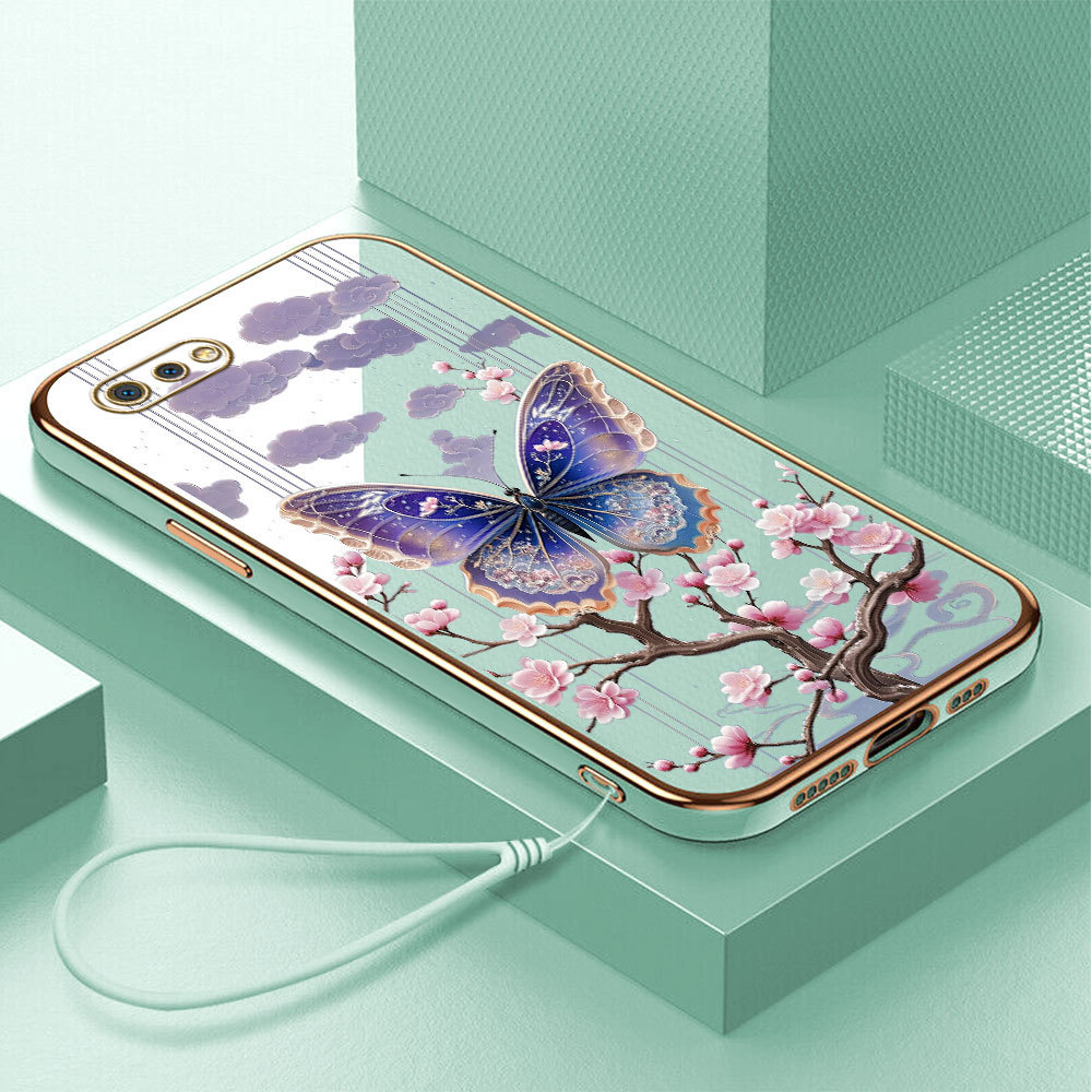 Casing Hp Untuk Realme C2 Lokal Stock Lanyard Gratis Phone Case Softcase Kesing Cassing Kupu-kupu 29