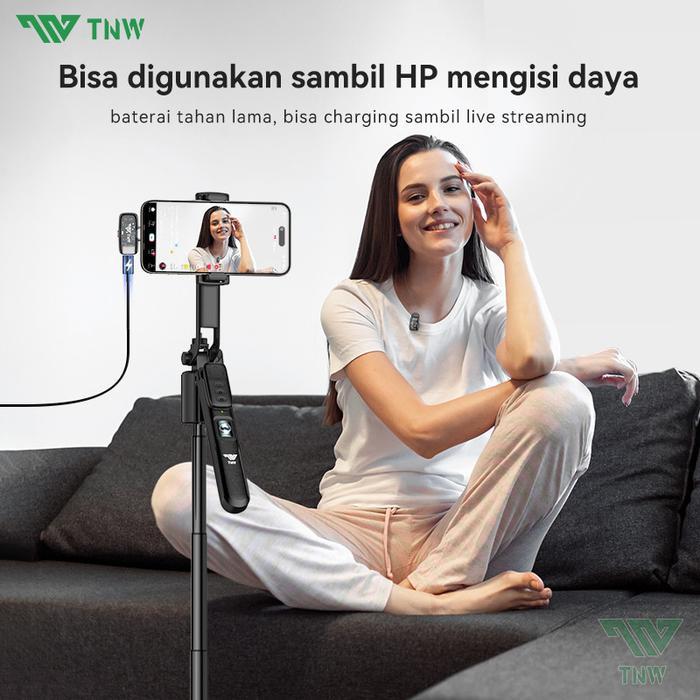 Tntgmusic- Tnw X23M Wireless Microphone Ultra-Mini Mic Mikrofon Hp Dengan Ai Voice Changer Untuk