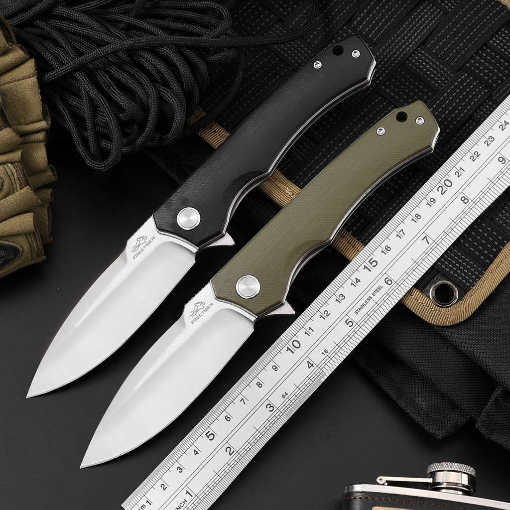 FREETIGER NEW Folding Pocket Knife D2 Blade G10 Handle Outdoor EDC Knives for Camping Hunting