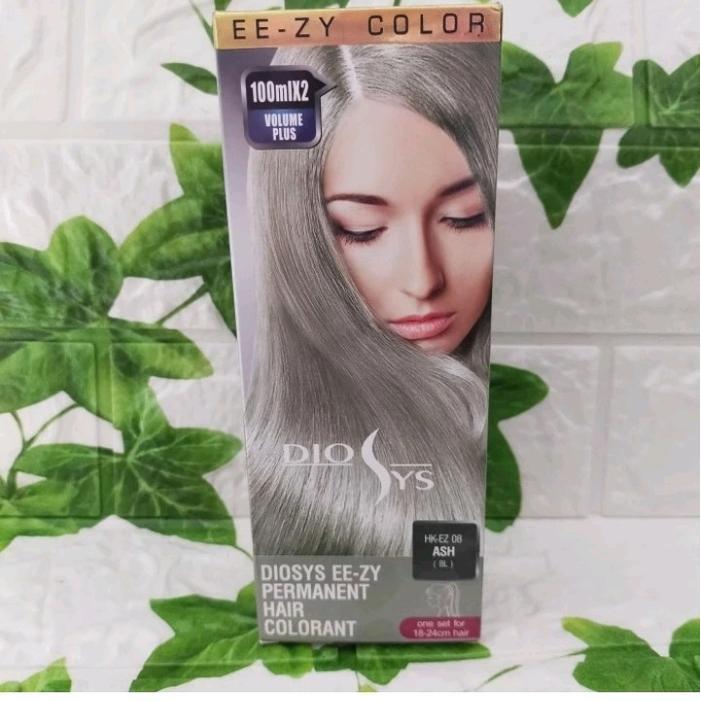 g5t7- Diosys Ee-Zy Permanent Hair Colorant Ash Hk Ez 08 Cat Rambut Abu Grey