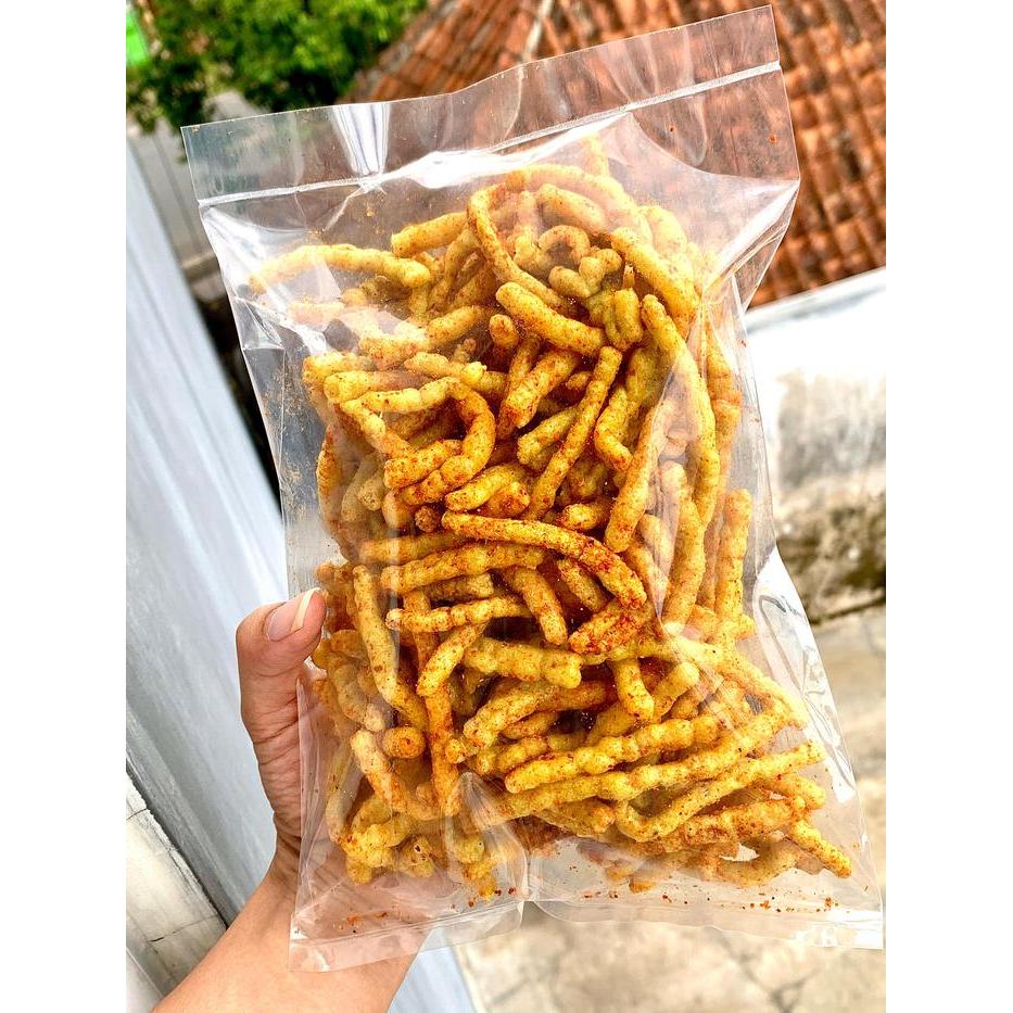 gzh3- Krumi Kerupuk Mie 250 Gram Krupuk Viral Kuning Gulung Pedas Cikruh Matang Pedas Anclom
