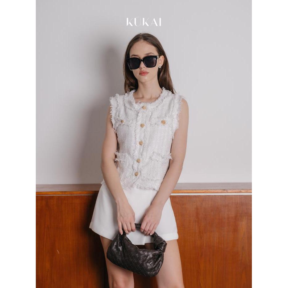 Grosir Kukai Ascend Tweed Vest - Woman'S Tweed Vest - Rompi Tweed Wanita Terlaris