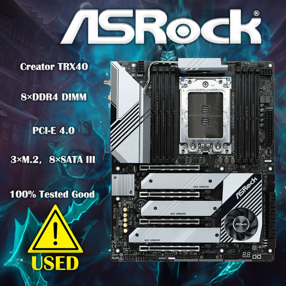 ASRock Motherboard TRX40 Creator AMD Ryzen Threadripper sTRX4 TRX40 Max 256GB DR4 ATX
